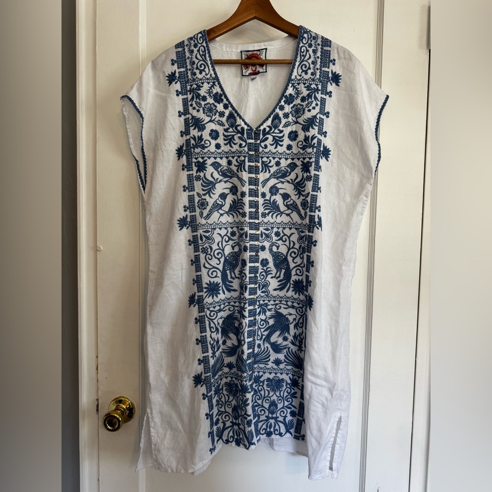 JOHNNY Was Embroidered Harriet Linen Tunic, L